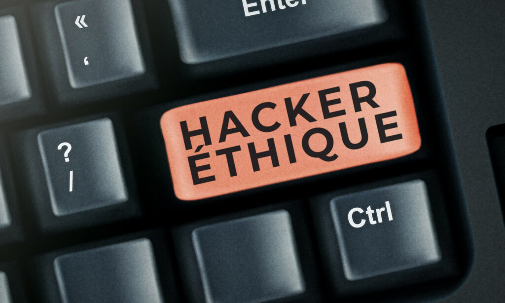 Mention "Hacker éthique" sur un clavier